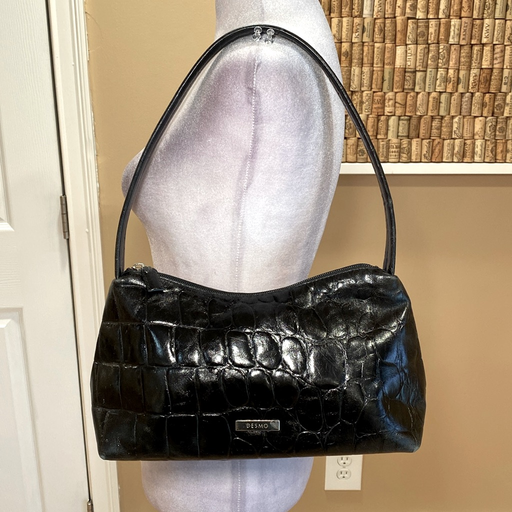 Desmo Vintage Crocodile Black Faux Leather